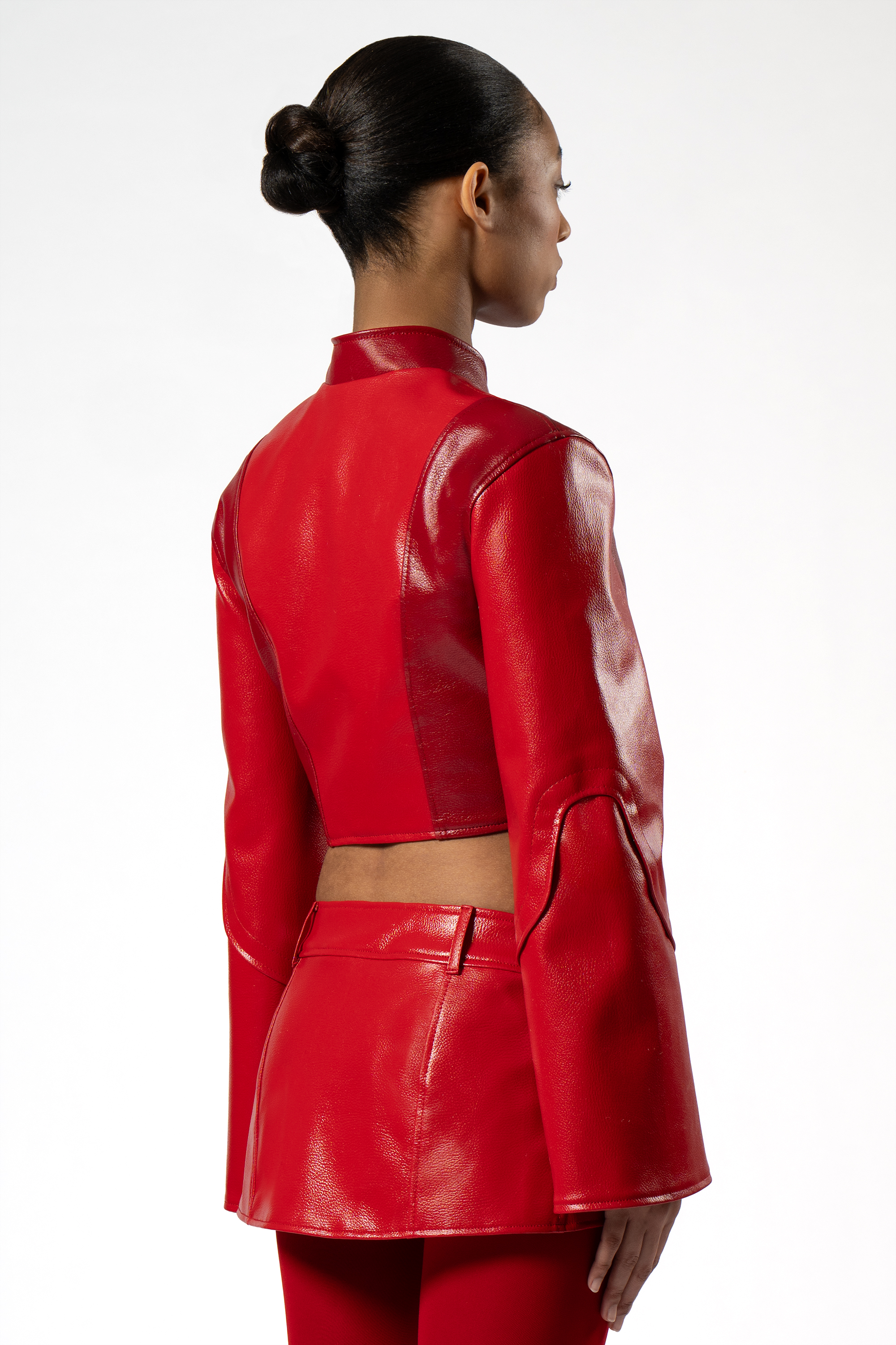 Pulse Enzo Contour - Cropped Contour Faux Leather Jacket