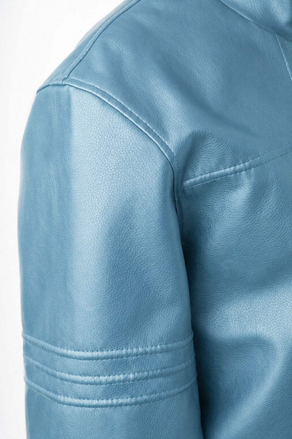 Pace EB110 HER – Boxy Metallic Faux Leather Jacket with Line Structures
