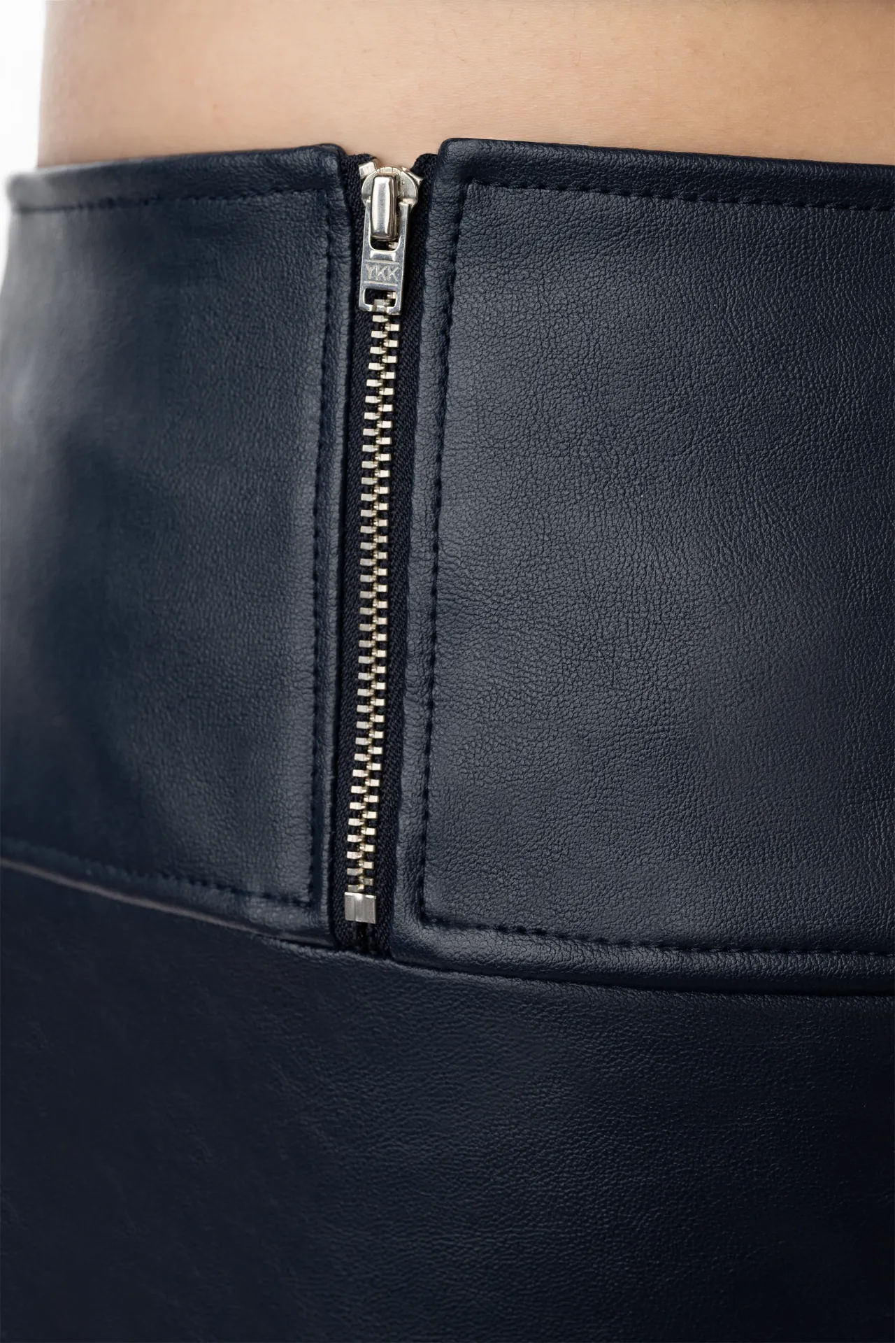 Slick Dive – Mid Waist Zipper Kunstleder Minirock