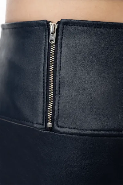 Slick Dive – Mid Waist Zipper Kunstleder Minirock