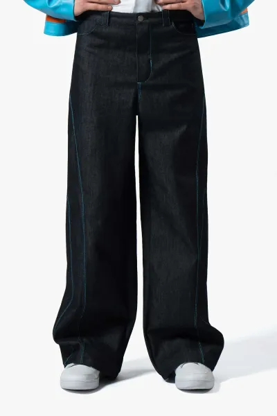 Herren Denim Hose mit blauen N&auml;hten