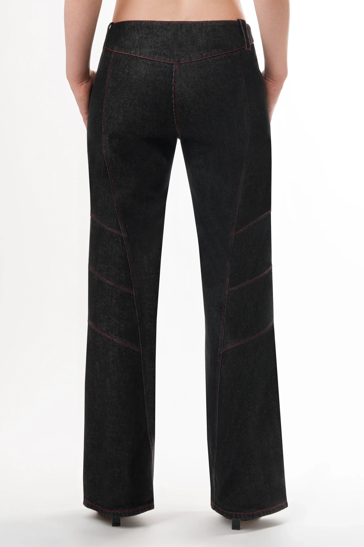 Echo Blaze – Low Waist Bootcut Jeans mit Kontrastnähten, Rückansicht