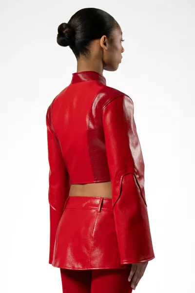 Pulse Enzo – Cropped Contour Kunstlederjacke
