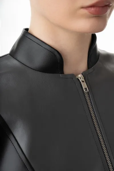 Pulse Enzo – Cropped Contour Kunstlederjacke