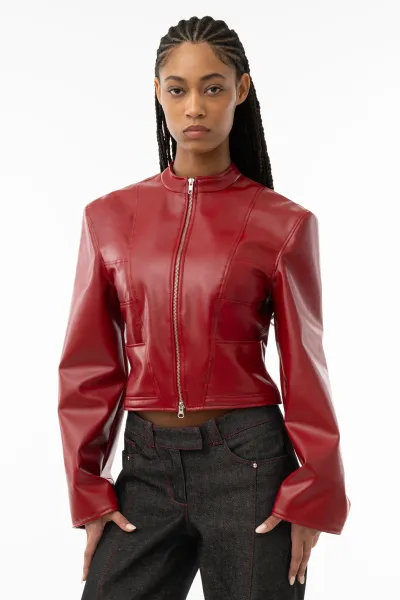 Chorus Dodge – Cropped Kunstlederjacke