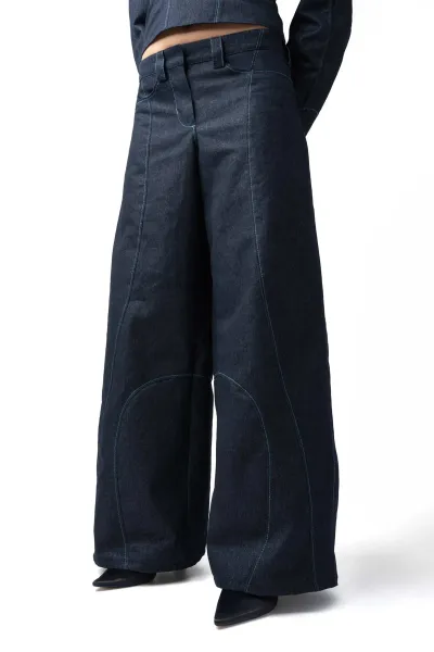 Wide Leg Denim mit Glitzerfaden